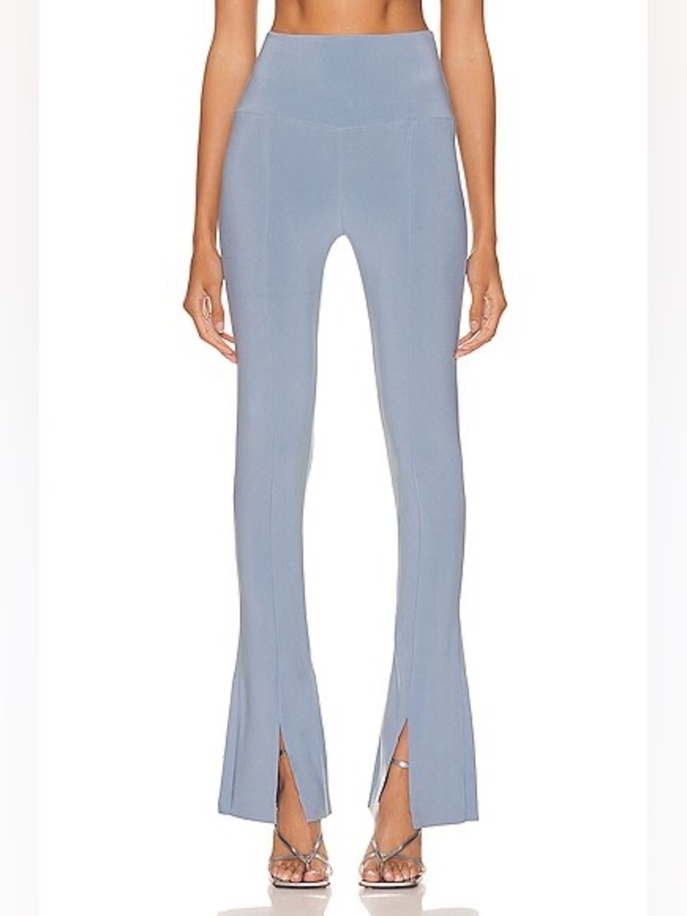 Revolve Norma Kamali SPAT Leggings High Waist Flare Pants Small S/32 soft blue